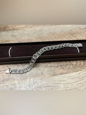 Vintage STER Interlinked Charm Chain Bracelet 7.5”